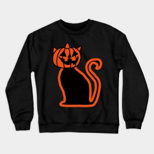 Halloween Pumpkin Cat Crewneck Sweatshirt